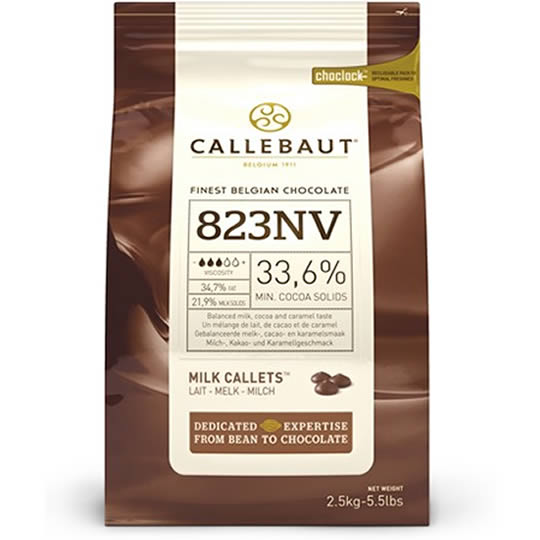 Callebaut 823NV 33.6% Cocoa Milk Chocolate Callets 2.5kg