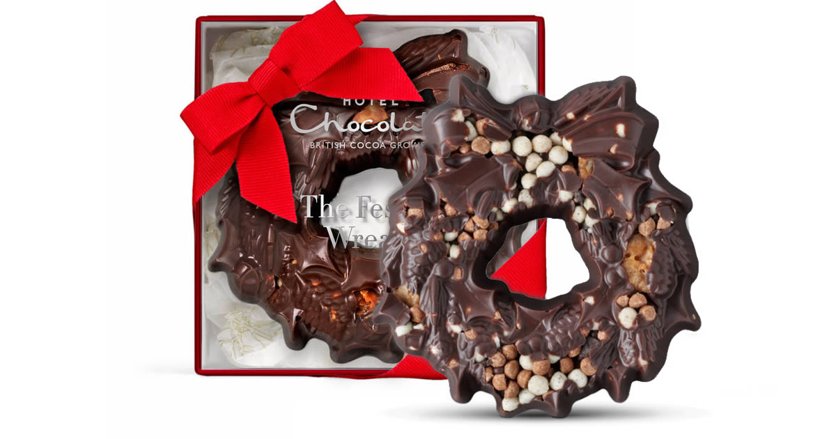 Hotel Chocolat Small Chocolate Christmas Wreath Chocolate Shop