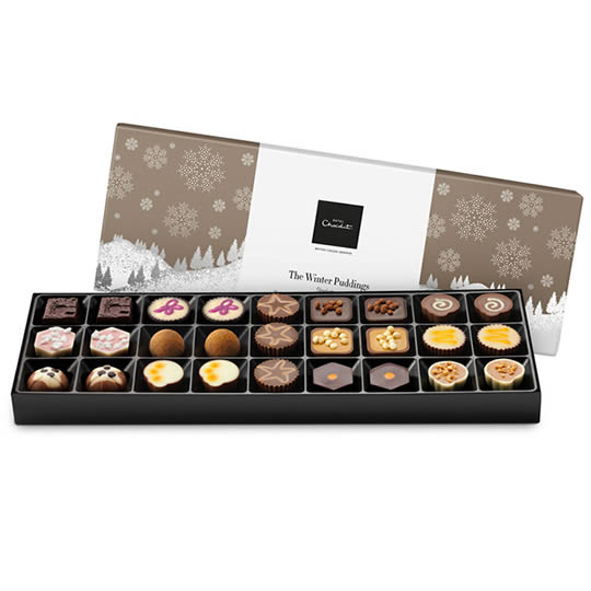 Buy Hotel Chocolat Winter Puddings Sleekster Chocolate Box from hotelchocolat Hotel Chocolat Winter Puddings Sleekster Chocolate Box