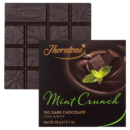 Thorntons 70% Dark Mint Crunch Chocolate Block