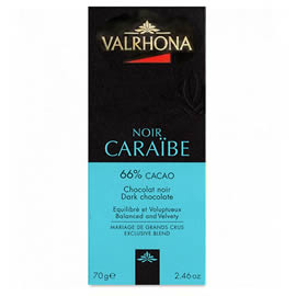 Valrhona Noir Caraïbe 66% Cacao Dark Chocolate Bar 70g