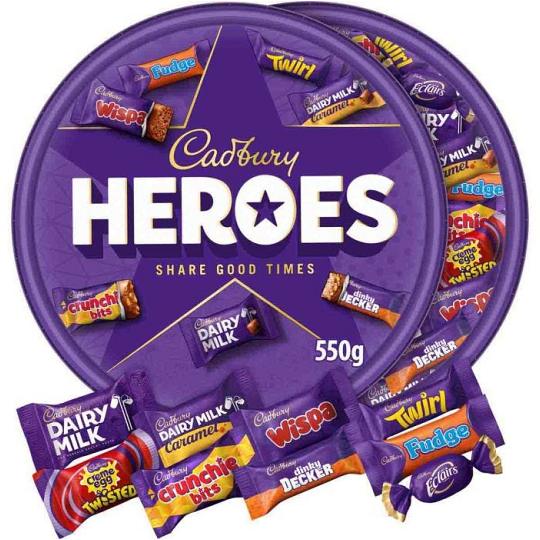 Cadbury Chocolate - Cadbury Heroes 1kg Tin Cadbury Chocolate - Cadbury Heroes 1kg Tin