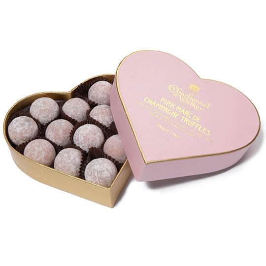 Charbonnel et Walker Pink Champagne Chocolate Truffles Valentine's Heart