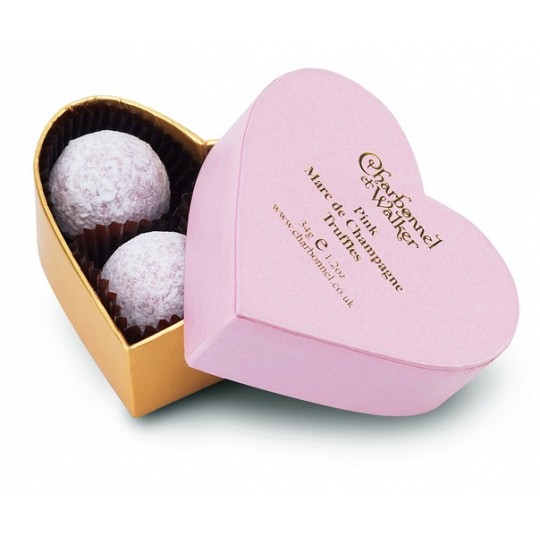 Charbonnel et Walker Pink Heart Chocolate Truffles Box