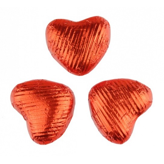 Orange Foil Wrapped Milk Chocolate Hearts