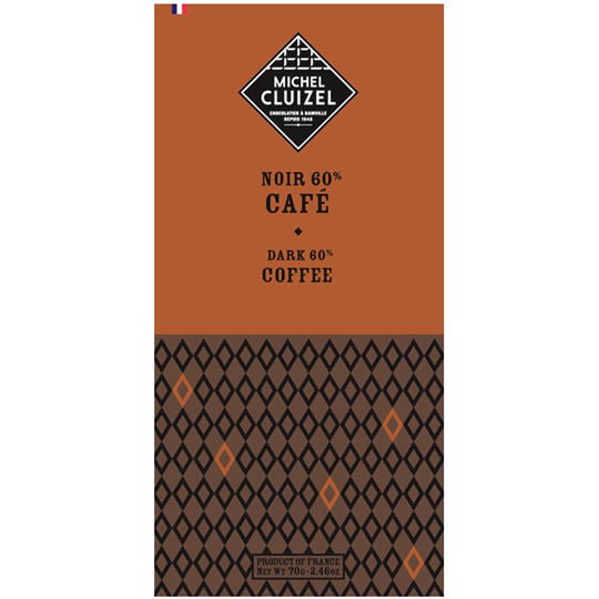 Michel Cluizel Noir au CafÃ© 60% Dark Chocolate Bar with Brazillian Coffee