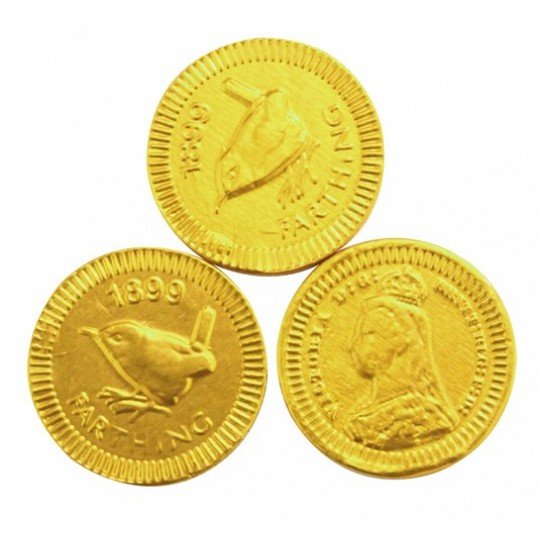 Chocolate Trading Co. - 22mm Gold Farthing, Chocolate Coins