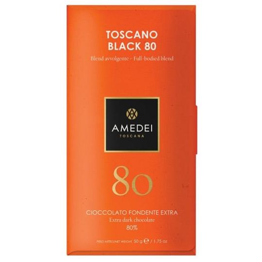 Amedei Toscano Black 80 80% Cocoa Dark Chocolate Bar