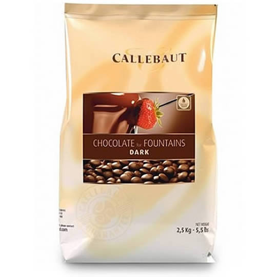 A 2.5kg bag of dark chocolate for fountains by Callebaut.