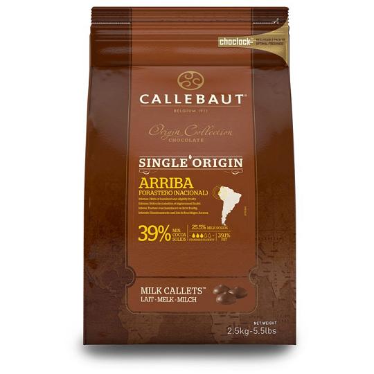Callebaut Origin Collection Arriba 39% Cocoa Milk Chocolate Callets 2.5kg
