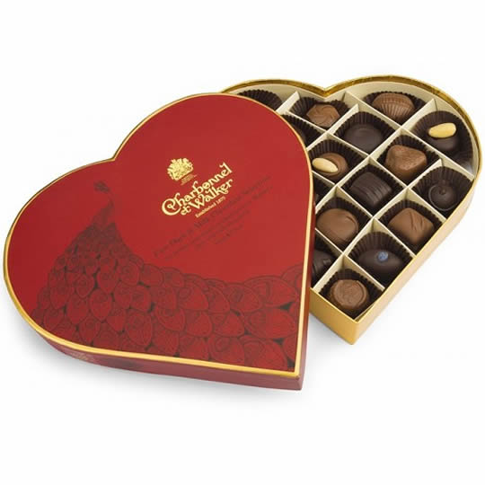 Charbonnel et Walker Fine Dark & Milk Chocolate Selection Heart Shaped Chocolate Box 255g
