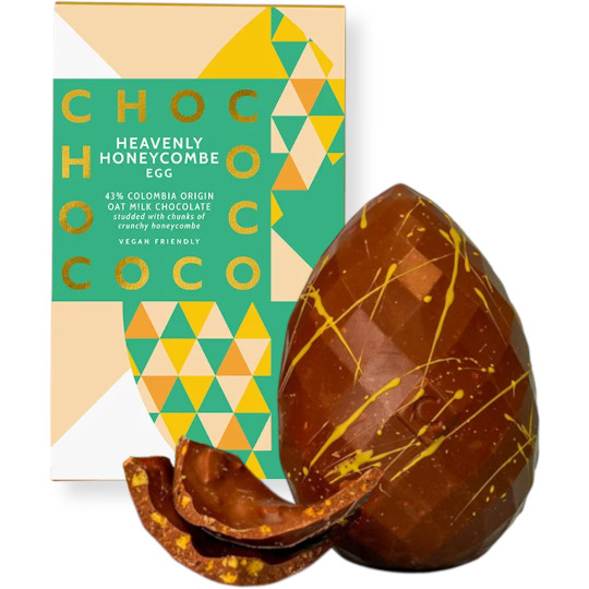 CHOCOCO Heavenly Honeycombe 43% Oat M!lk Chocolate Easter Egg
