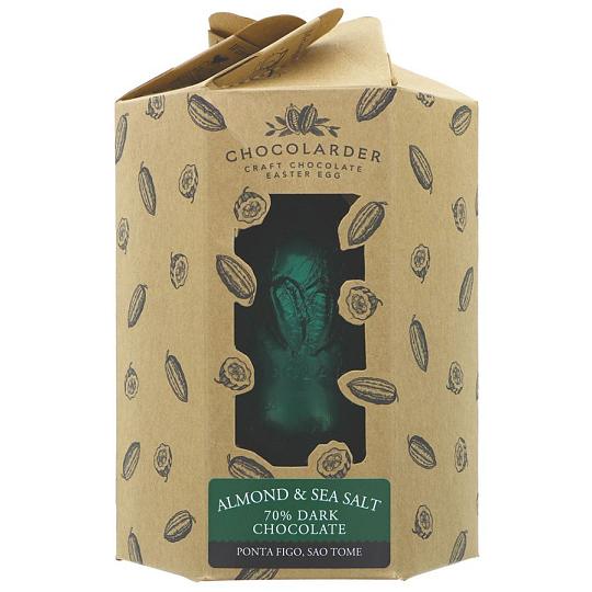 CHOCOLARDER Almond & Sea Salt 70% Cocoa Dark Chocolate Easter Egg 90g