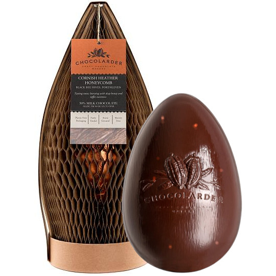 CHOCOLARDER Cornish Heather Honeycomb 50% Cocoa Milk Chocolate Easter Egg 230g
