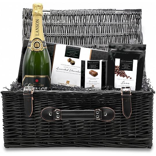 Chocolate Trading Co. Large Chocolate & Champagne Wicker Gift Hamper
