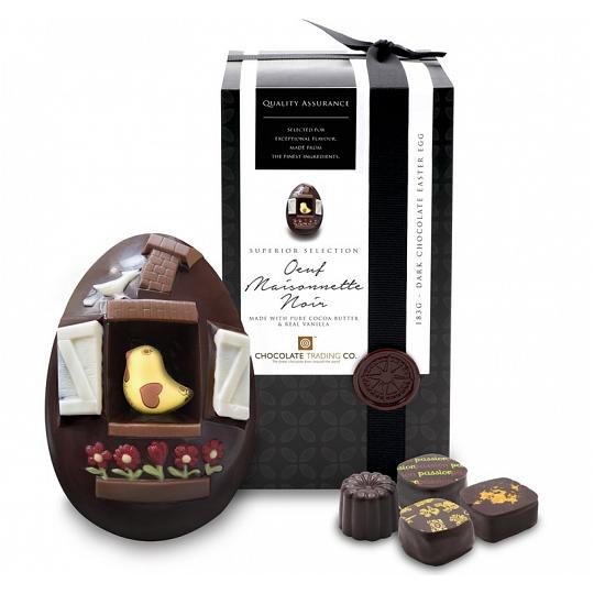 Chocolate Trading Co. Oeuf Maisonnette Noir Dark Chocolate Bird House Easter Egg