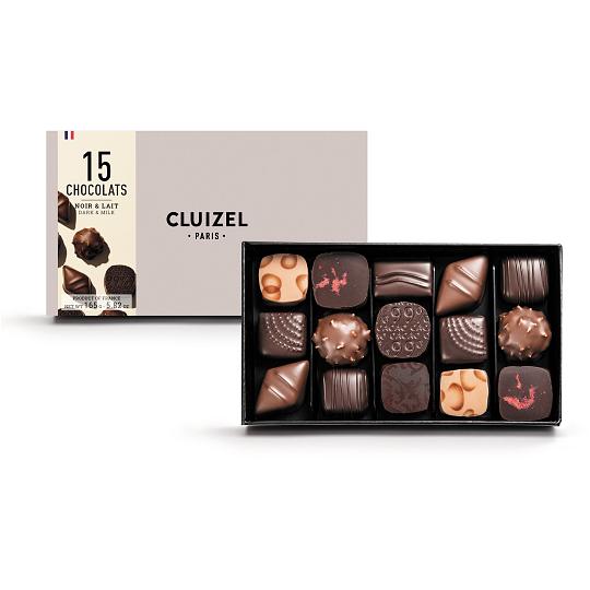 Buy CLUIZEL 15 CHOCOLATS Dark & Milk Luxury Chocolate Box 165g from choctrade CLUIZEL 15 CHOCOLATS Dark & Milk Luxury Chocolate Box 165g