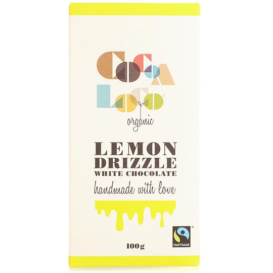 Buy Cocoa Loco Lemon Drizzle White Chocolate Bar 100g from ethicalsuperstore Cocoa Loco Lemon Drizzle White Chocolate Bar 100g