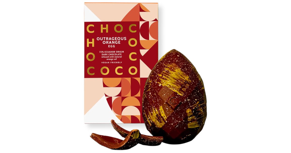 CHOCOCO Outrageous Orange 72% Cocoa Dark Chocolate Easter Egg | choc-o ...