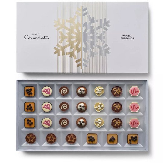 Hotel Chocolat Winter Puddings 27-Piece Christmas Chocolate Box
