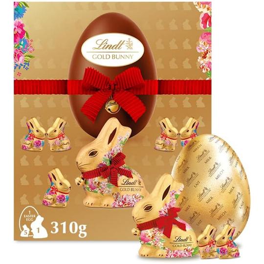 Lindt GOLD BUNNY Flower Edition Milk Chocolate Easter Egg 310g