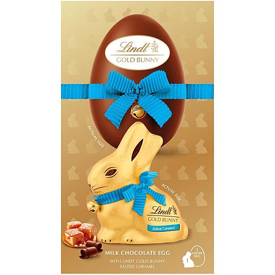 Lindt GOLD BUNNY Salted Caramel Milk Chocolate Easter Egg 195g
