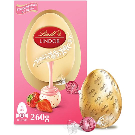 Lindt LINDOR Strawberry & Cream Easter Egg 260g