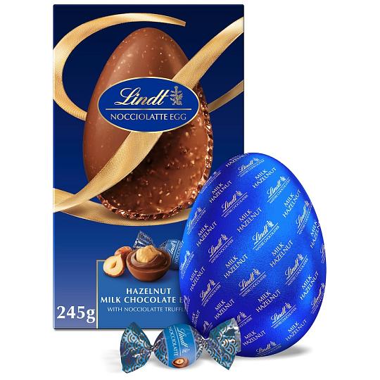 Lindt NOCCIOLATTE EGG Hazelnut Milk Chocolate Easter Egg with Nocciolatte Truffles 245g