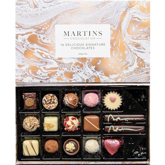 Buy Martin’s Chocolatier 16 Delicious Signature Chocolates Chocolate Box from amazon Martin’s Chocolatier 16 Delicious Signature Chocolates Chocolate Box