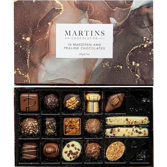 Buy Martin’s Chocolatier 16 Marzipan and Praline Chocolates Chocolate Box from amazon Martin’s Chocolatier 16 Marzipan and Praline Chocolates Chocolate Box