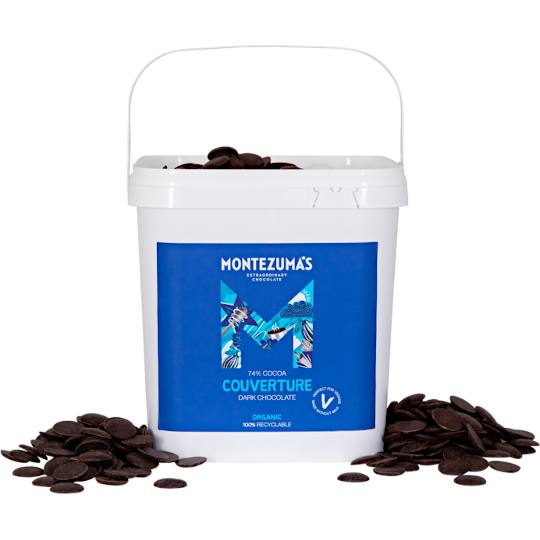 Buy Montezuma’s 74% Cocoa Dark Chocolate Couverture 3kg from montezumas Montezuma’s 74% Cocoa Dark Chocolate Couverture 3kg