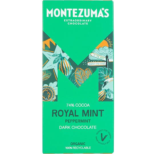 Montezuma’s Royal Mint 74% Cocoa Dark Chocolate with Peppermint Bar 90g
