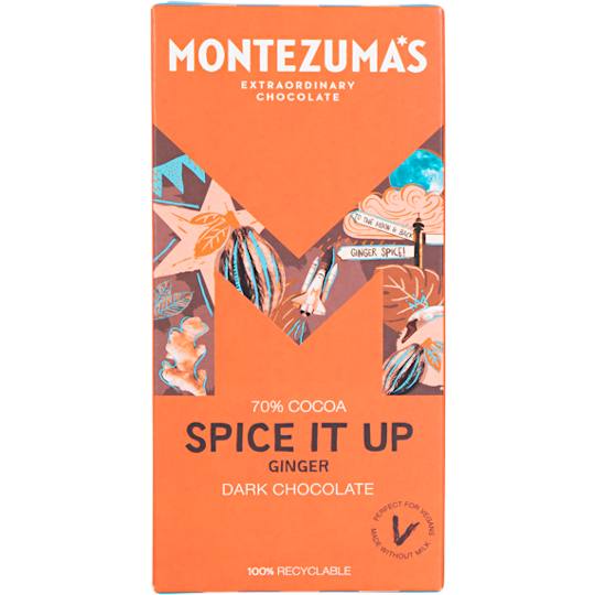 Montezuma’s Spice it Up 70% Cocoa Dark Chocolate Bar with Ginger 90g