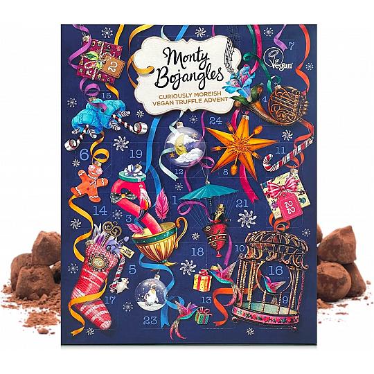Buy Monty Bojangles Curiously Moreish Vegan Chocolate Truffle Advent Calendar from amazon Monty Bojangles Curiously Moreish Vegan Chocolate Truffle Advent Calendar