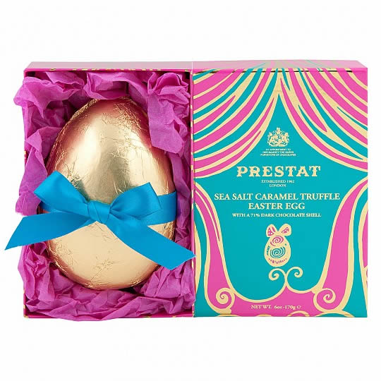 Prestat Sea Salt Caramel Truffle Easter Egg With A 71% Dark Chocolate Shell