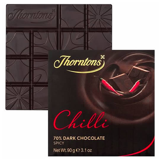 Buy Thorntons 70% Dark Chilli Chocolate Block from thorntons Thorntons 70% Dark Chilli Chocolate Block