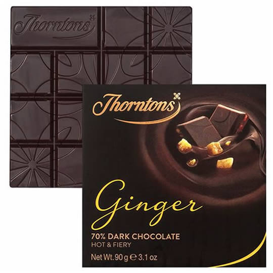 Thorntons Ginger 70% Dark Chocolate Block