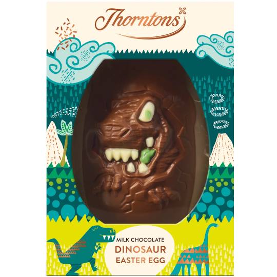 Buy Thorntons Milk Chocolate Dinosaur Easter Egg from thorntons Thorntons Milk Chocolate Dinosaur Easter Egg