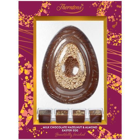 Buy Thorntons Milk Chocolate Hazelnut and Almond Easter Egg from thorntons Thorntons Milk Chocolate Hazelnut and Almond Easter Egg