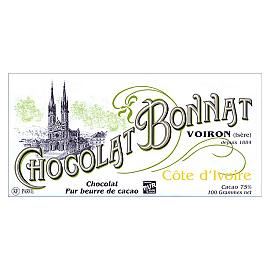 Chocolat Bonnat Côte d’Ivoire 75% Cocoa Dark Chocolate Bar 100g