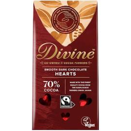 Divine 70% Dark Chocolate Hearts 80g