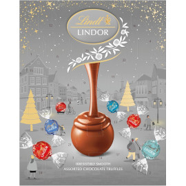 Lindt LINDOR Assorted Chocolate Truffles Silver Advent Calendar