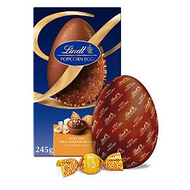 Lindt POPCORN EGG Milk Chocolate Easter Egg with Popcorn Truffles 245g