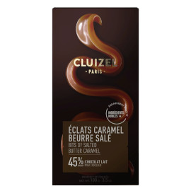 CLUIZEL Salted Butter Caramel 45% Cocoa Milk Chocolate Bar