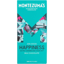 Montezuma’s Happiness 35% Cocoa Milk Chocolate Bar with Salted Caramelised Hazelnuts 90g