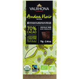 VALRHONA Andoa Noir 70% Cocoa Dark Chocolate Bar 70g