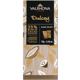 VALRHONA Dulcey 35% Cocoa Blond Dulcey Chocolate Bar 70g