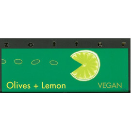 zotter hand-scooped Olives + Lemon VEGAN 70% Dark Chocolate Bar 70g