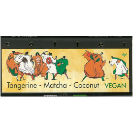 zotter hand-scooped Tangerine – Matcha – Coconut VEGAN 70% Dark Chocolate Bar 70g