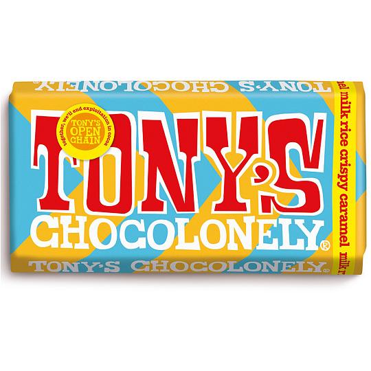 Buy TONY’S CHOCOLONELY milk rice crispy caramel Chocolate Bar 180g from ethicalsuperstore TONY’S CHOCOLONELY milk rice crispy caramel Chocolate Bar 180g
